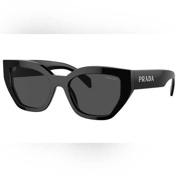 NEW SPR A09 1AB5S0 PRADA SUNGLASSES PRA09S BLACK CAT EYE PRADA PR A09S 1AB5S0 - Picture 2 of 4